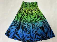 フラダンス用　パウスカート　緑と青　約67cm