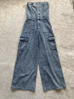 GRL ベアトップデニム オールインワン