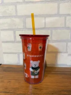 【新品未使用】　スタバ　コールドカップタンブラー　ベアリスタレッド　355ml