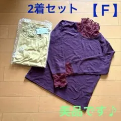 レースハイネック　長袖トップス　色違い 2枚セット　【Ｆ】