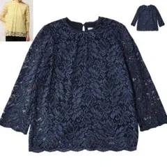 美品 ANAYI アナイ コードレースプルオーバーブラウス M レース