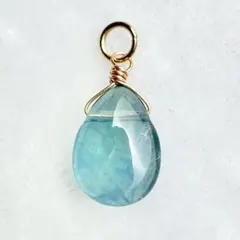 14kgf 宝石質 フローライト チャーム ネックレス ペンダント トップ