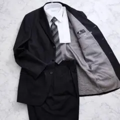 美品 カルバンクライン スーツセットアップ ストライプ カナダ製 L XXL 紺