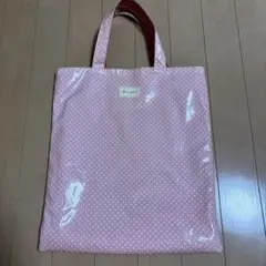 LAURA ASHLEY ビニールトートバッグ ピンク ドット柄