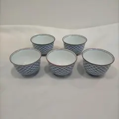 ★16500円→4000円！★たち吉★染付七宝文 お茶呑茶碗桐箱入5個★新品★