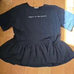 Danifits ペプラム 半袖Tシャツ ブラック