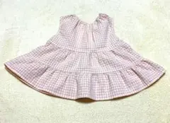 ノースリーブ ワンピース 95cm ピンクチェック
