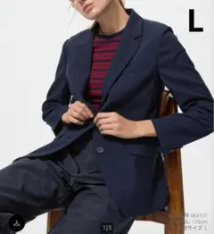 【現行販売品】UNIQLO■感動ジャケット ネイビー L テーラード 洗えるのサムネイル