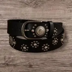 スタッツベルト ウエスタンベルト アメカジ ロック　グランジ y2k 黒 ベルト