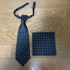 水玉模様 ネクタイとポケットチーフ セット