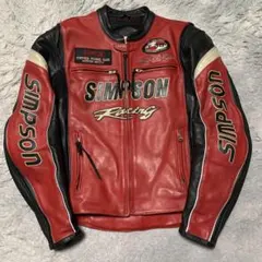 SIMPSON バイク ライダーズ ジャケット オールレザー シボ革　L SIMPSON】【バイクウェア】【アウター】シンプソン『ライナー
