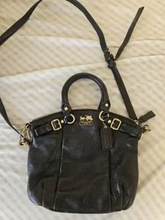 美品】COACH クロスグレイン レザー 2WAY バッグ 黒 F34680 - メルカリ