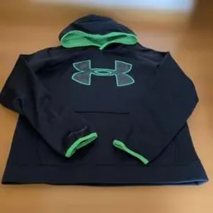 Under Armour ColdGear フード付きパーカー YXL 黒/緑