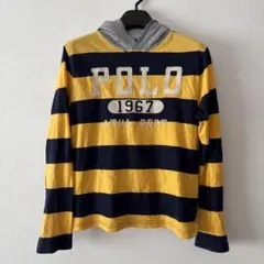 ポロラルフローレン ボーダーフード付き長袖カットソー 150 ロンT