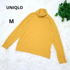 ユニクロ マスタード ヒートテック フリース タートルネック M 長袖 黄色