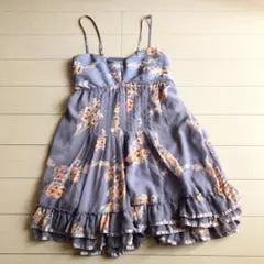 ワンピース 花柄 チュニック フリル 結婚式 パーティー マーキュリーデュオ