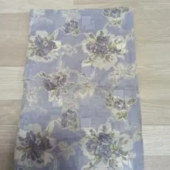 青紫花柄プリント生地 約90cm x 65cm
