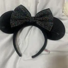 ミニーマウス ミニー カチューシャ ストーンキラキラリボン