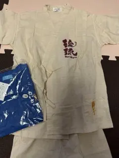 琉球・シーサー刺繍入り甚平130cm Tシャツセット