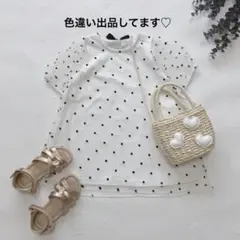 petit main プティマイン　チュールドットワンピース　80cm