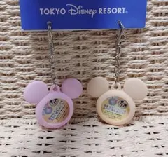 ディズニー　カンバッジホルダー2個　ピンク　オレンジ