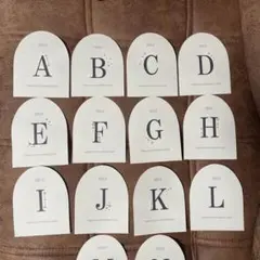 アーチ型席札 12枚セット A-N