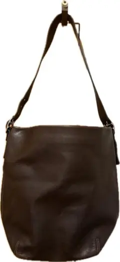 COACHレザー ショルダーバッグ ダークブラウン