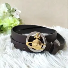 極美品♡Vivienne Westwood ナローベルト ブラウン オーブ