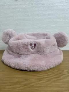 【即購入可】ディズニー ミッキー　バケハ ピンク もこもこ バケットハット