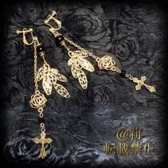 一点物 -Lucifer-イヤリング ピアス スワロフスキー ゴールド 金