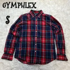 GYMPHLEX ジムフレックス チェック シャツ 長袖 赤 白 ネイビー B