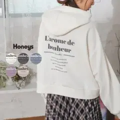 Honeys フード付きホワイトパーカー