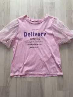 ピンク メッセージプリント Tシャツ