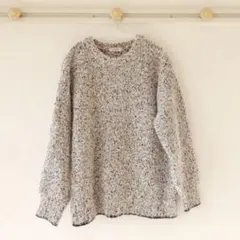 studio CLIP グレー ニット 3ゲージツブツブヤーンチュニックニット