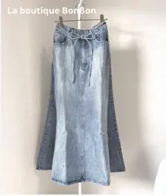 La boutique BonBon リボン デニム マーメイド マキシスカート