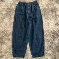 美品✨【GU】バルーンデニム リラックスフィット ダークブルー S 綿のサムネイル