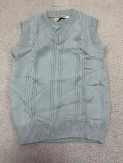 CAMPURE ライトブルー Vネック ニットベスト S