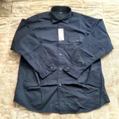 【新品未使用】UNIQLO ストレッチツイルオーバーサイズシャツ 紺