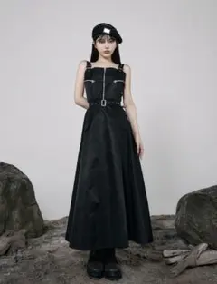 ナイロンジャンパーロングワンピース