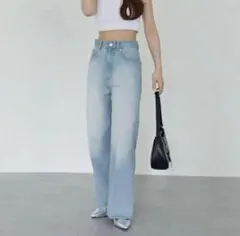 【Thevon.】yuna企画　ハイウエストストレートデニム　ブルー S