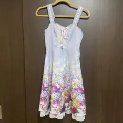 y2k フェアリーグランジ　グランジファッション　ワンピース　花柄レース