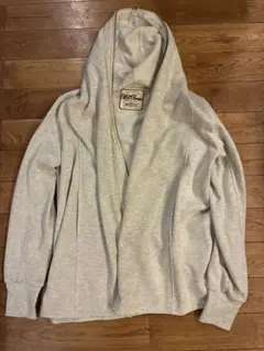 フェリシモ　ホワイト系フード付きパーカー　Mサイズ 裏起毛