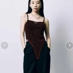 led.tokyo CAMI BODY SUIT / RED キャミソール ラメ