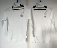 新品 未使用　　Sサイズ　ホワイト 8分袖 シャツ 2枚セット　定価2156円