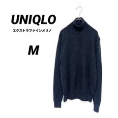 ユニクロ メリノタートルネックセーター ウール100% チャコールグレー M