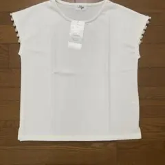 新品✨Myu 袖パール トップス 半袖 ホワイトフリーサイズ タグ付きのサムネイル