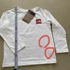 新品未使用 ザノースフェイス キッズ 長袖Tシャツ ホワイト シワ汚れ有