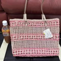 【新品】カゴバック　ピンク