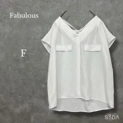 ♡ファビュラス【F】Vネック 半袖シアートップス ブラウスのサムネイル
