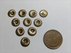 ★☆【菊紋金具】４分 x 10枚　神棚、神殿、神輿、仏壇、真鍮金具（12ｍｍ）